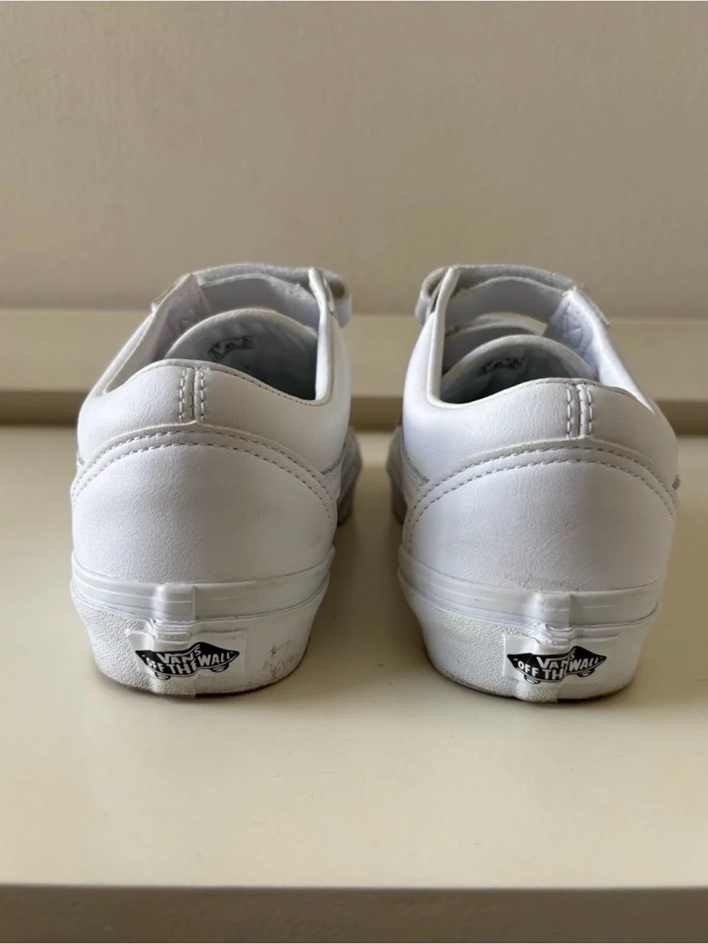 Vans Big Kid White Velcro Triple-Strap Sneakers